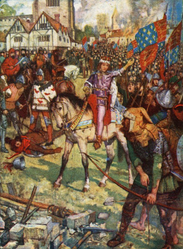 Kung Richard II och Watt Tyler av Henry Justice Ford