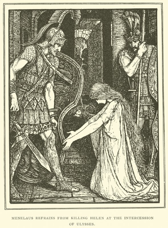 Menelaus avstår från att döda Helen på Ulysses förbön av Henry Justice Ford