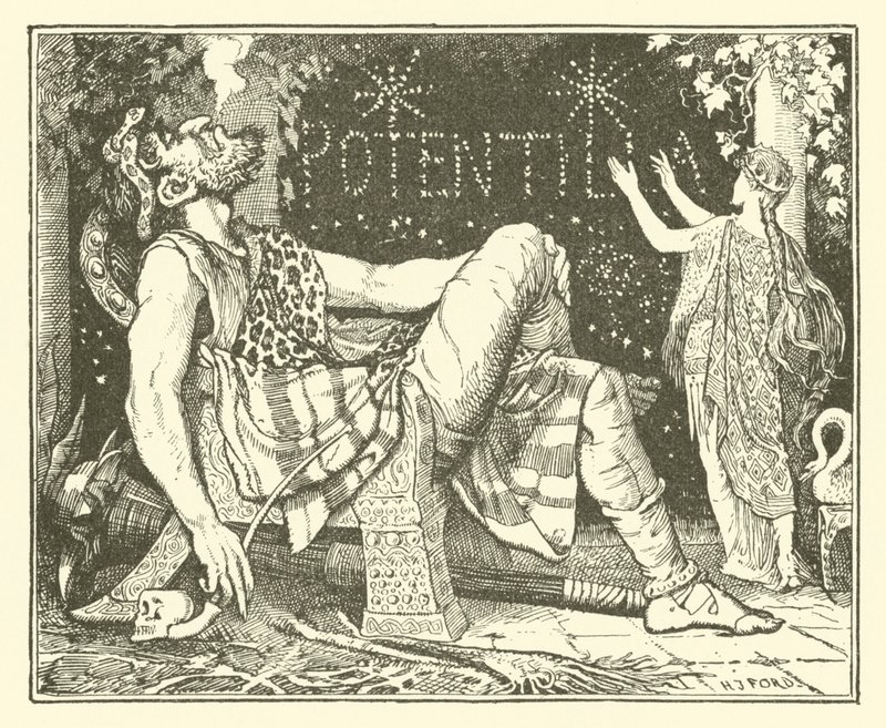 Prins Narcissus och prinsessan Potentilla (gravyr) av Henry Justice Ford