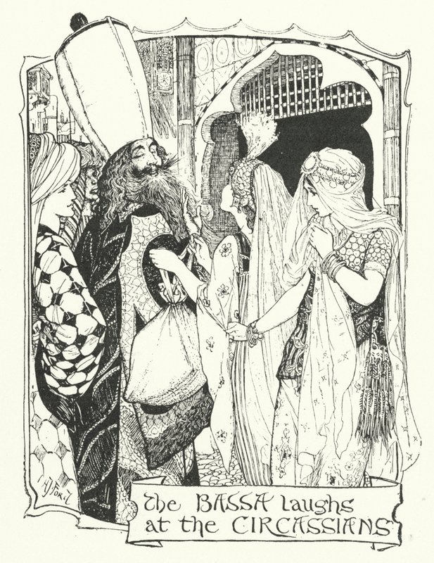 Bassan skrattar åt Circassians (gravyr) av Henry Justice Ford