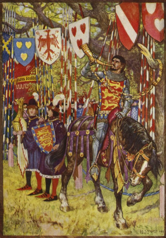 Earl of Huntingdon blåser i det gyllene hornet av Henry Justice Ford