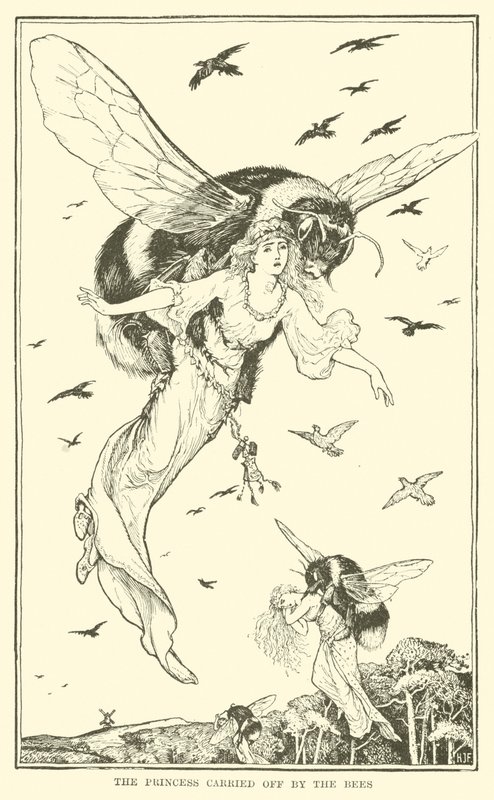 Prinsessan bortförd av bina (gravyr) av Henry Justice Ford