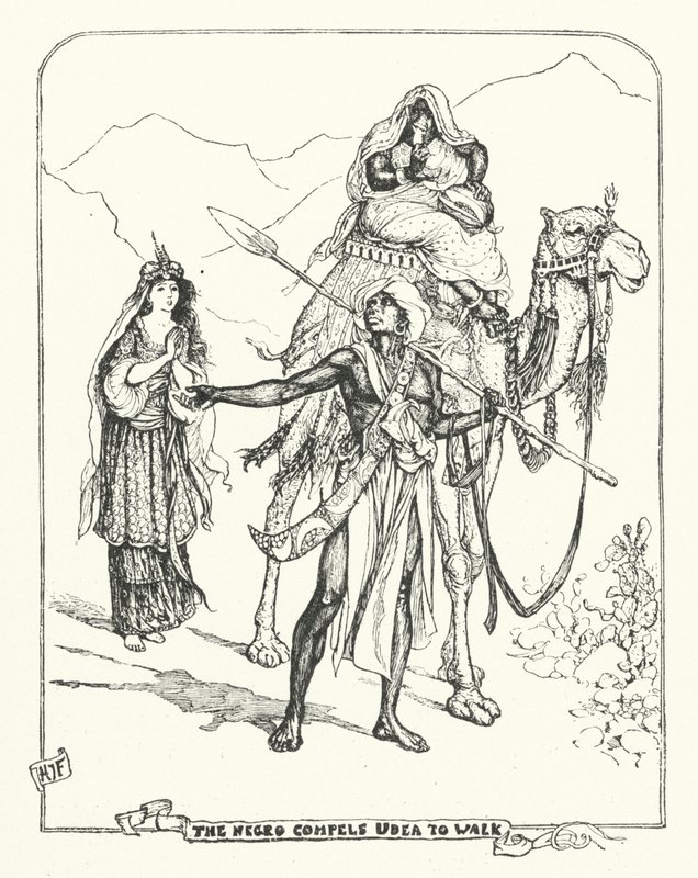Den svarte mannen tvingar Udea att gå (gravyr) av Henry Justice Ford
