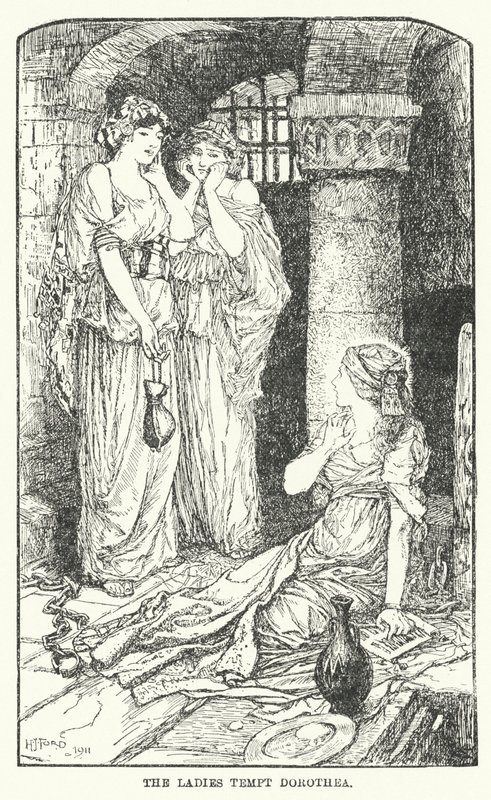 Damerna frestar Dorothea (litho) av Henry Justice Ford