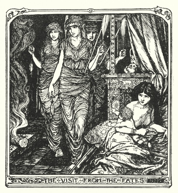 Besöket från öden (litho) av Henry Justice Ford