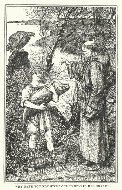 Varför har du inte gett vår tjänarinna hennes del? (litho) av Henry Justice Ford