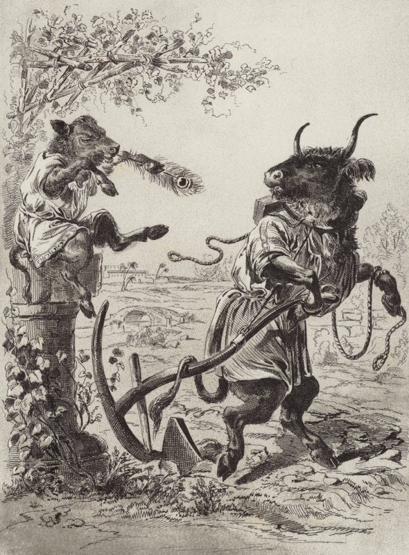 The Fables of Aesop: The Wanton Calf (litho) av Henry Louis Stephens
