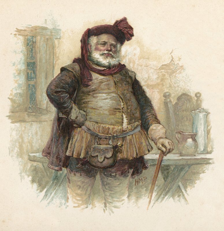 Falstaff från Henry IV, del 1 (chromolitho) av Henry Marriott Paget