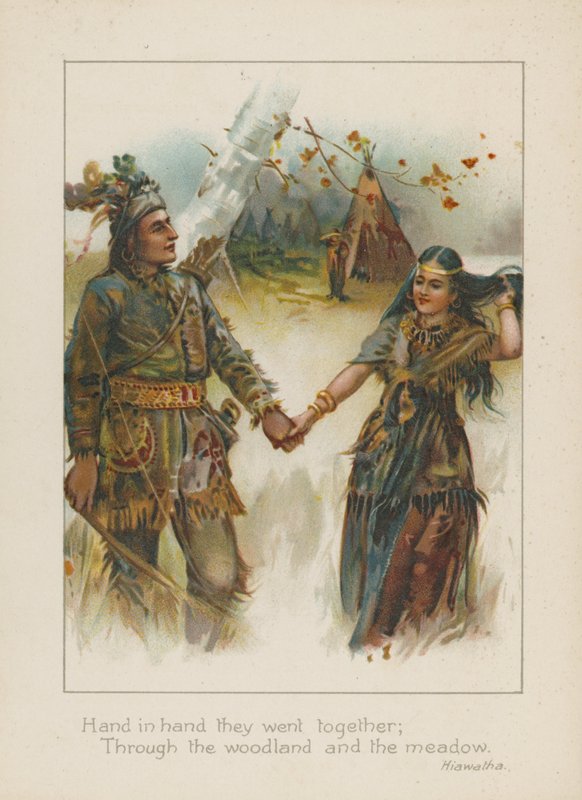 Hand i hand gick de tillsammans, genom skogen och ängen (chromolitho) av Henry Marriott Paget