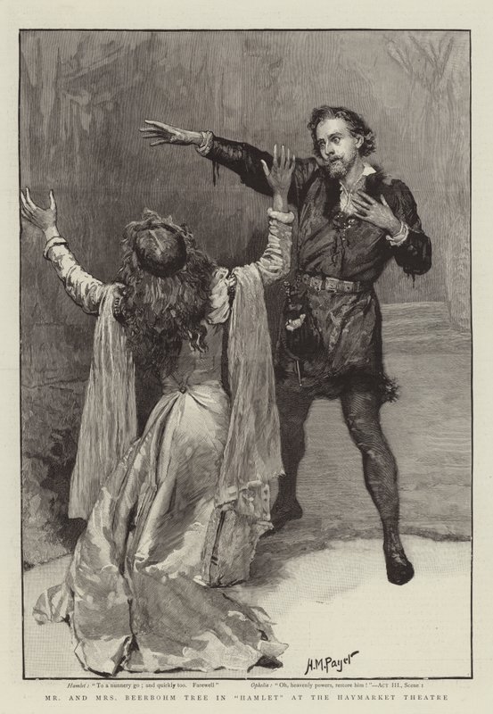 Mr and Mrs Beerbohm Tree i Hamlet på Haymarket Theatre av Henry Marriott Paget