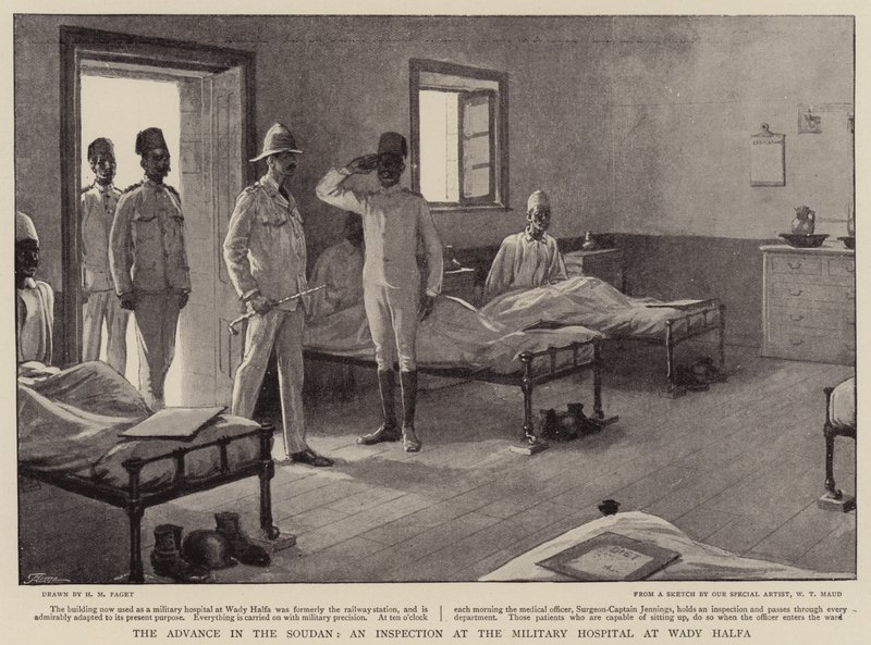 The Advance in the Soudan, en inspektion på militärsjukhuset i Wady Halfa av Henry Marriott Paget
