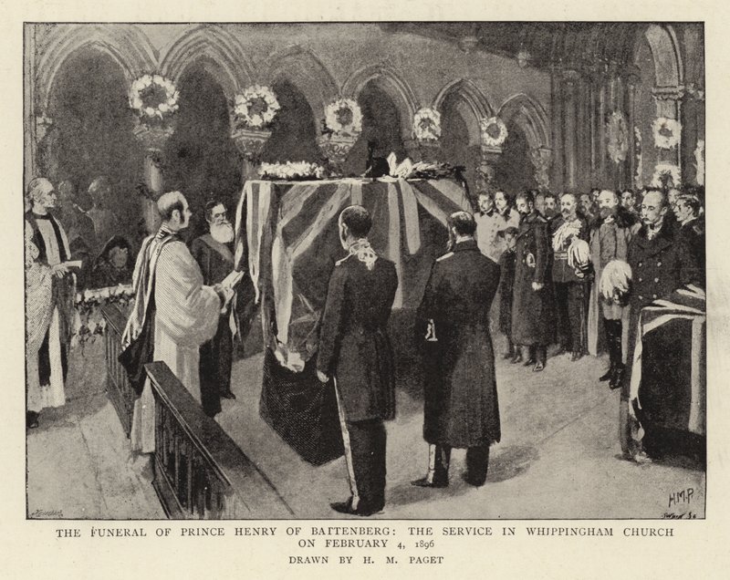 Prins Henrik av Battenbergs begravning, gudstjänsten i Whippingham Church den 4 februari 1896 av Henry Marriott Paget