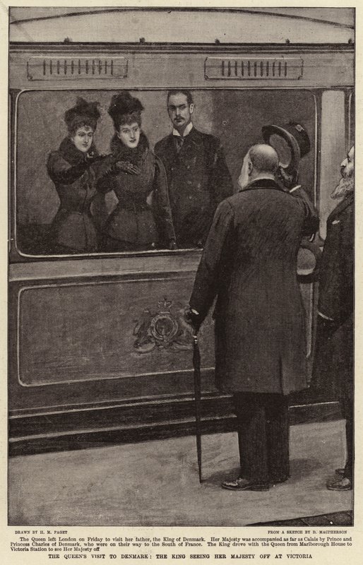 Drottningens besök i Danmark, kungen besöker Hennes Majestät i Victoria av Henry Marriott Paget