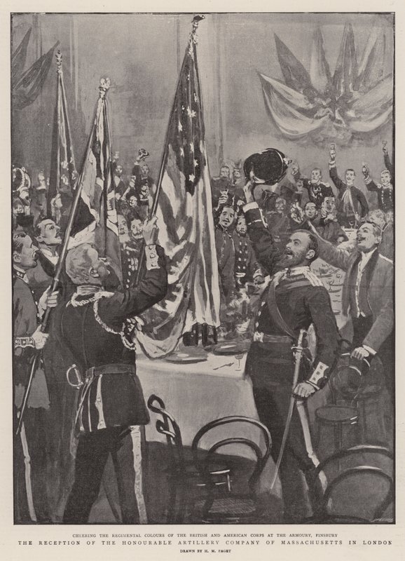 Mottagandet av det ärade artillerikompaniet i Massachusetts i London av Henry Marriott Paget