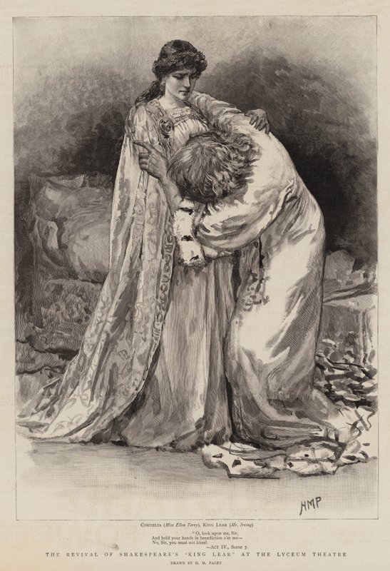 Återupplivandet av Shakespeares kung Lear på Lyceum Theatre av Henry Marriott Paget