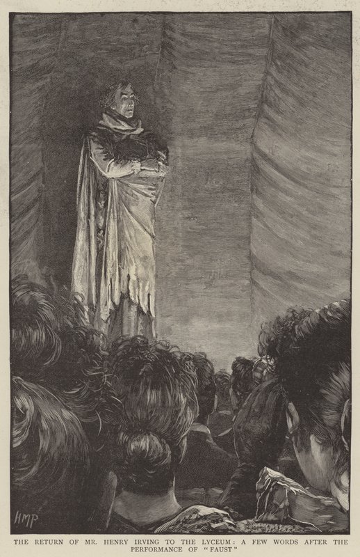 Mr Henry Irvings återkomst till Lyceum, några ord efter föreställningen av Faust av Henry Marriott Paget