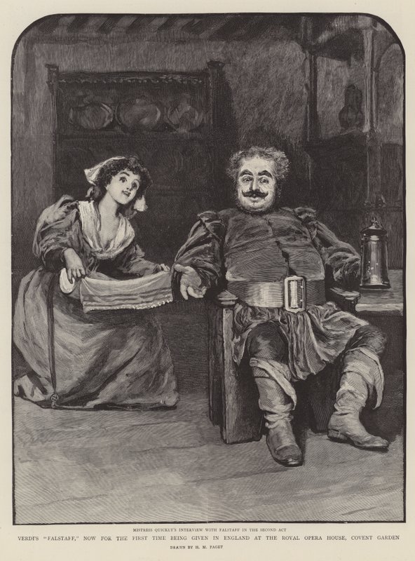 Verdis Falstaff, som nu för första gången ges i England på Royal Opera House, Covent Garden av Henry Marriott Paget