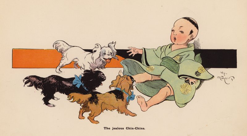 Illustration till The Adventures of a Japanese Doll (färglitografi) av Henry Mayer