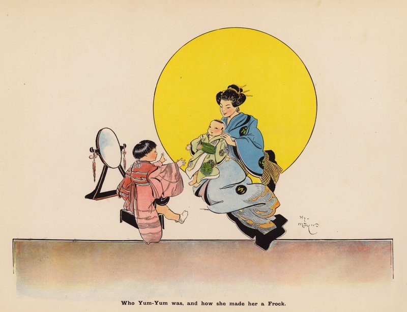 Illustration till The Adventures of a Japanese Doll (färglitografi) av Henry Mayer