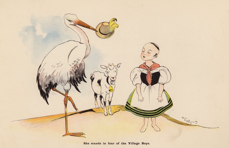 Illustration till The Adventures of a Japanese Doll (färglitografi) av Henry Mayer
