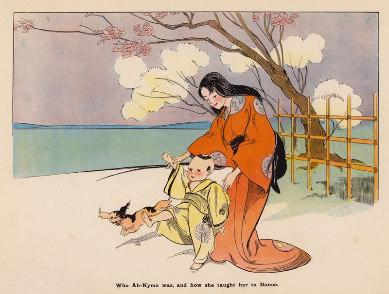 Illustration till The Adventures of a Japanese Doll (färglitografi) av Henry Mayer