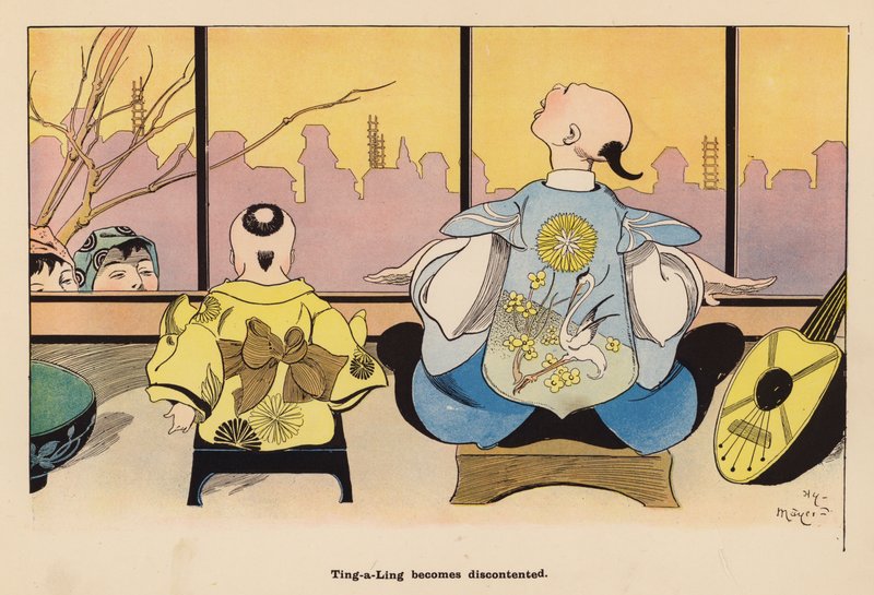 Illustration till The Adventures of a Japanese Doll (färglitografi) av Henry Mayer
