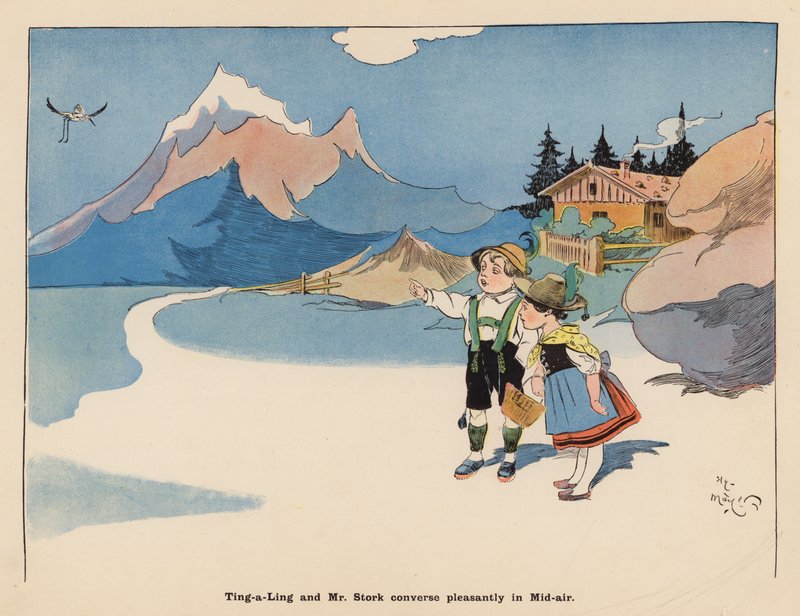 Illustration till The Adventures of a Japanese Doll (färglitografi) av Henry Mayer