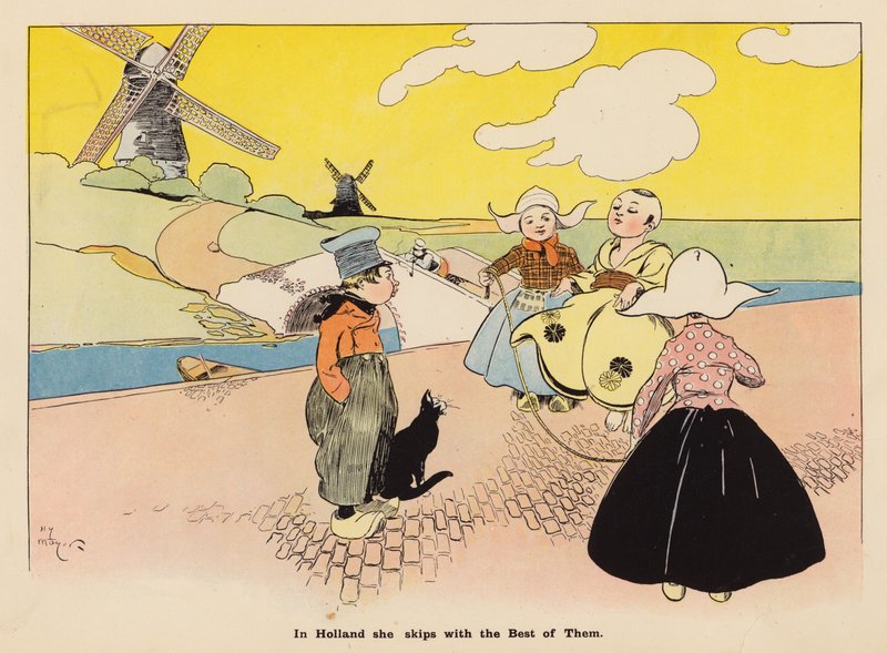 Illustration till The Adventures of a Japanese Doll (färglitografi) av Henry Mayer