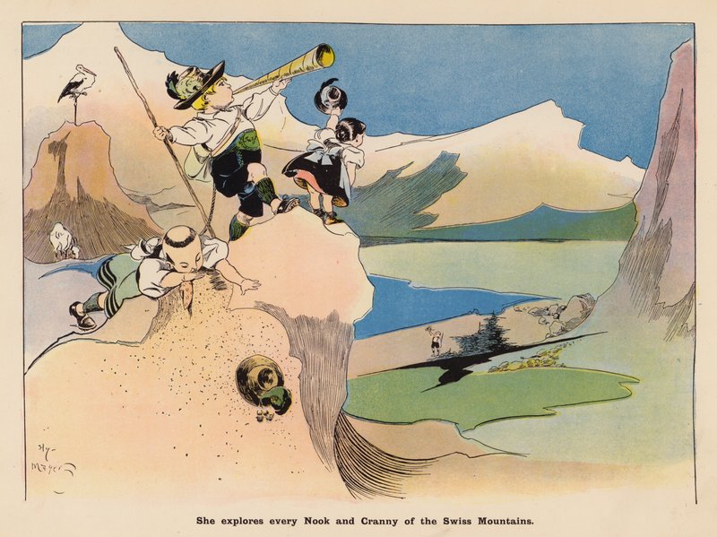 Illustration till The Adventures of a Japanese Doll (färglitografi) av Henry Mayer