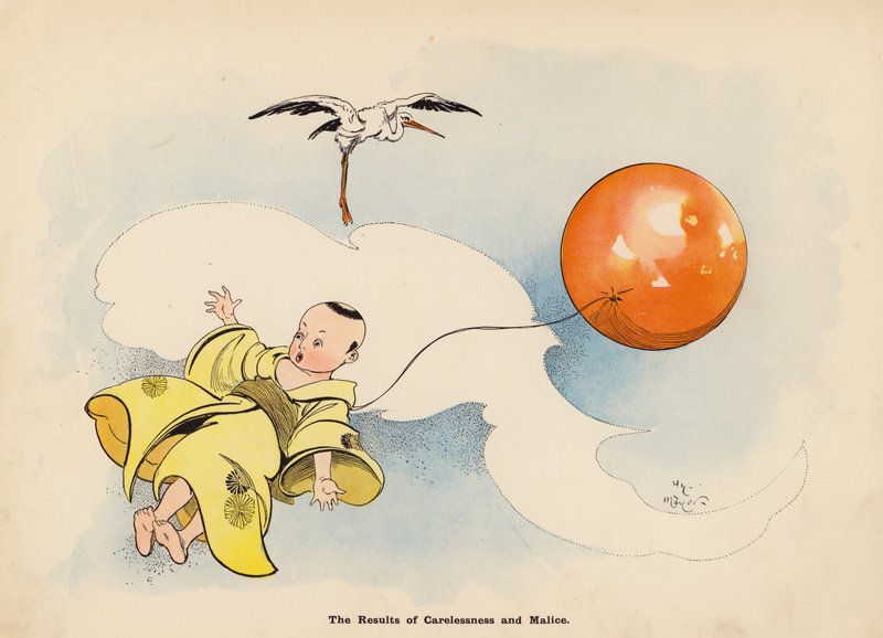 Illustration till The Adventures of a Japanese Doll (färglitografi) av Henry Mayer