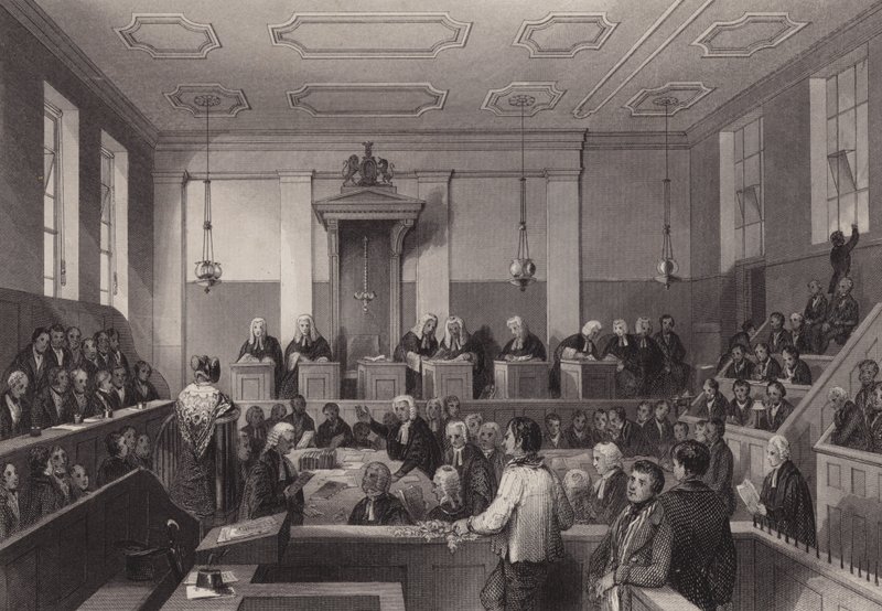 Central Criminal Court, Old Bailey, London (gravyr) av Henry Melville