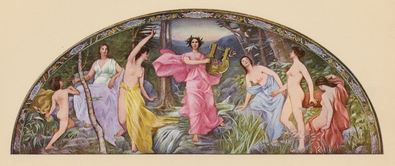 Den lyriska poesins musik (färglitografi) av Henry Oliver Walker