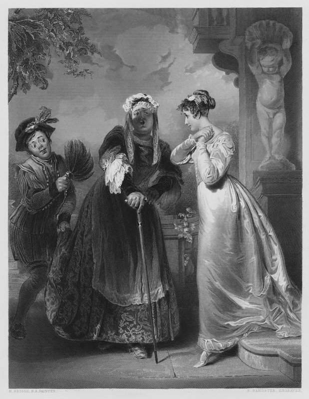 Juliet and the Nurse, från bilden i Vernon Gallery (gravyr) av Henry Perronet (after) Briggs