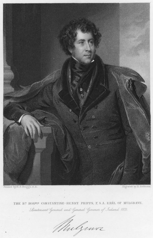 Den högra ärade Constantine-Henry Phipps, F S A, Earl of Mulgrave, generallöjtnant och generalguvernör i Irland av Henry Perronet (after) Briggs