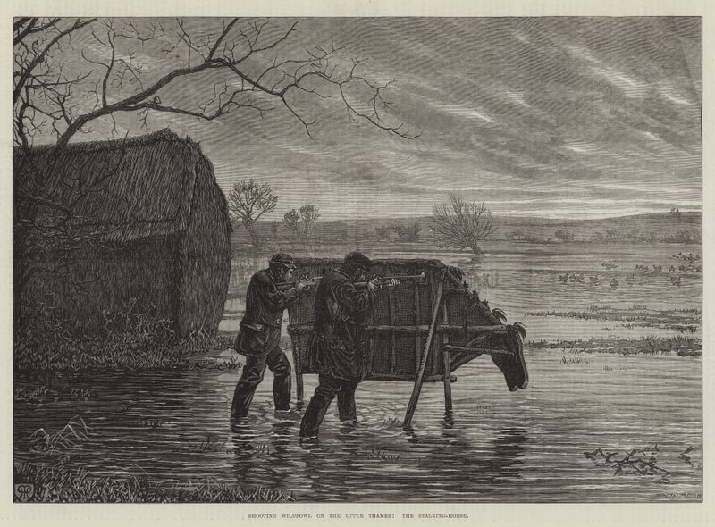 Att skjuta vildfågel på Upper Thames, stalking-hästen av Henry Robert Robertson