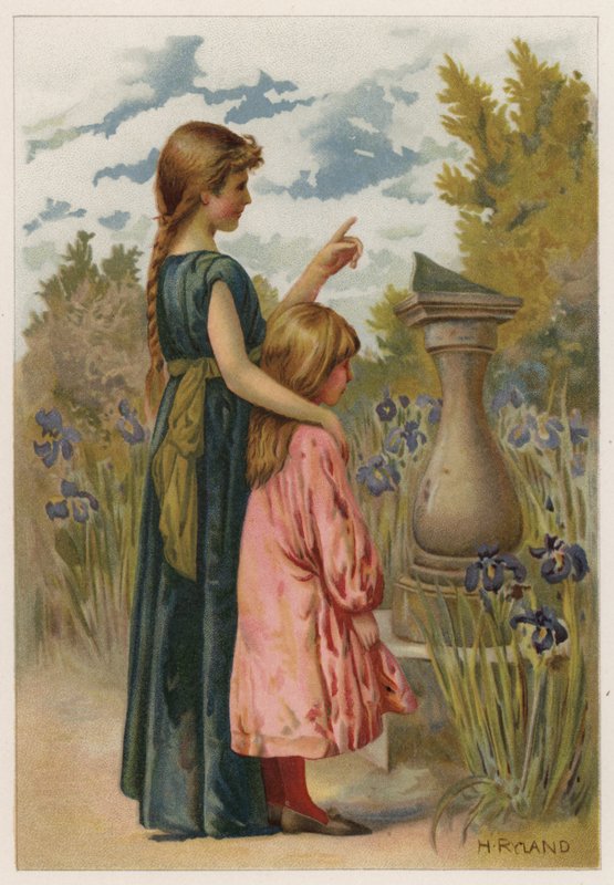 Timme för timme (färg litho) av Henry Ryland