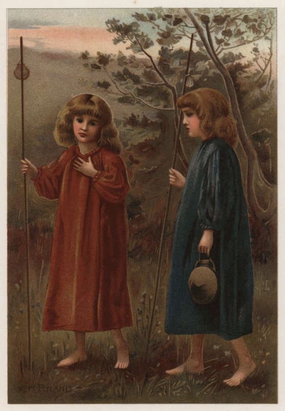 The Golden Shore (färg litho) av Henry Ryland