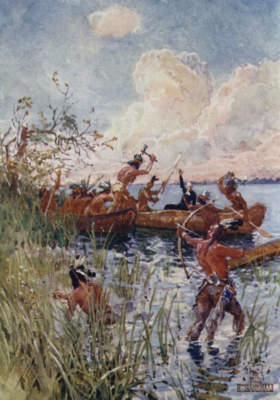 Attackerad av Iroquois av Henry Sandham