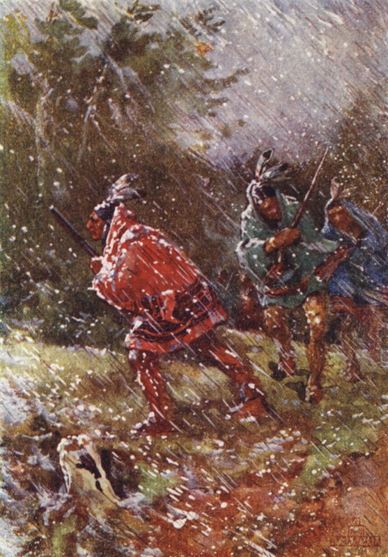 På krigsstigen på vintern (färg litho) av Henry Sandham