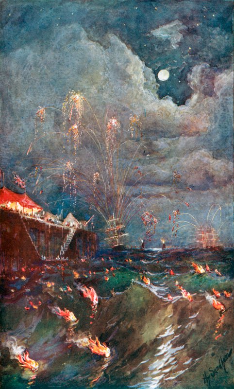 Bränningens belysning vid Madras av Henry Sandham