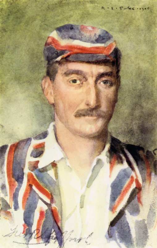 Frederick Robert "Fred" Spofforth, The Demon Bowler (färg litho) av Henry Scott Tuke