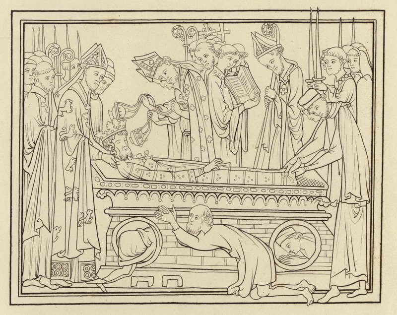 Begravning av Edward The Confessor, ungefär i mitten av 1200-talet av Henry Shaw