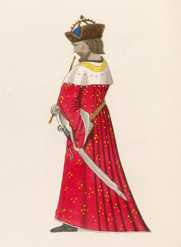 Figur 4 från The Romance of the Rose, c 1480, i British Museum, Harl M S 4425 av Henry Shaw