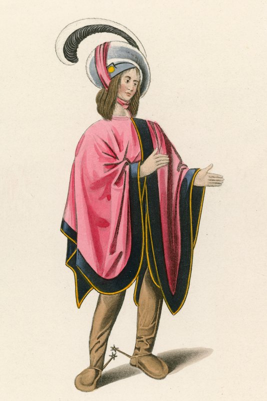 Figur, c 1480, från British Museum, Royal M S 19 C VIII av Henry Shaw