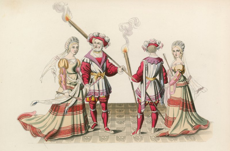 Figurer från gobelänger, tidigt 1500-tal av Henry Shaw