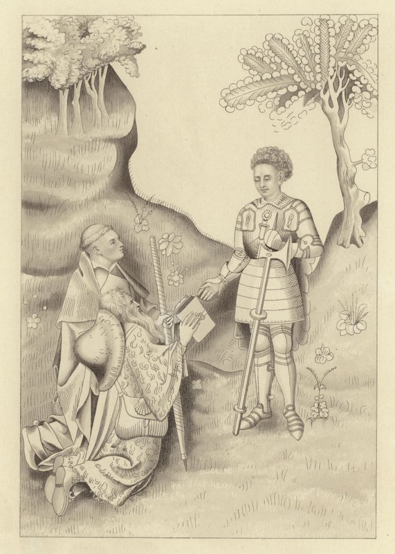 John Lydgate, presenterar sin bok för Earl of Salisbury av Henry Shaw