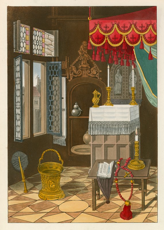 Del av ett rum, från en bild av John Schoorel, ca 1520 av Henry Shaw