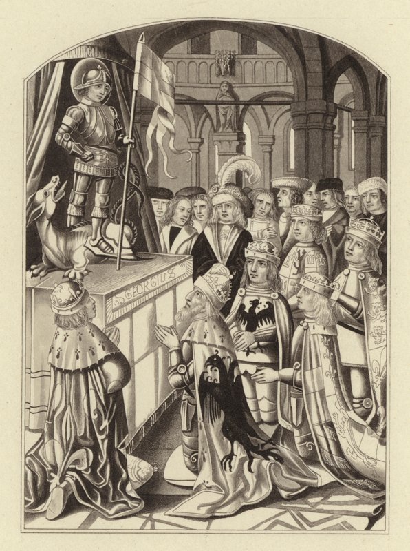Europas suveräner dyrkar Saint George av Henry Shaw