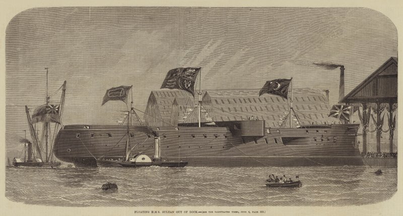 Flytande HMS Sultan ut ur Dock av Henry Spernon Tozer