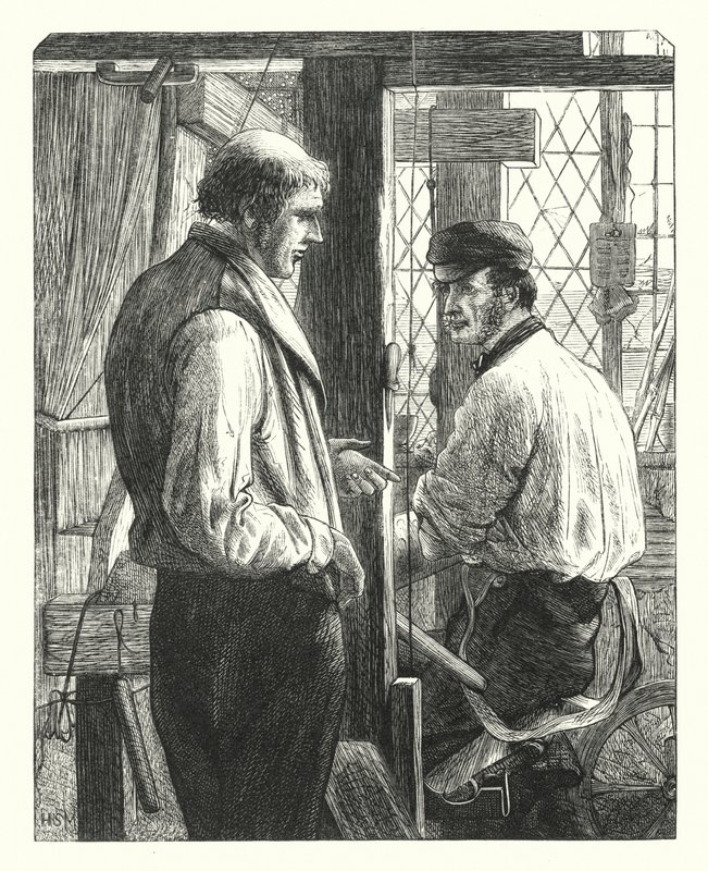 De två vävarna (gravyr) av Henry Stacey (after) Marks